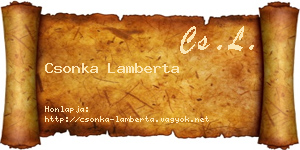 Csonka Lamberta névjegykártya